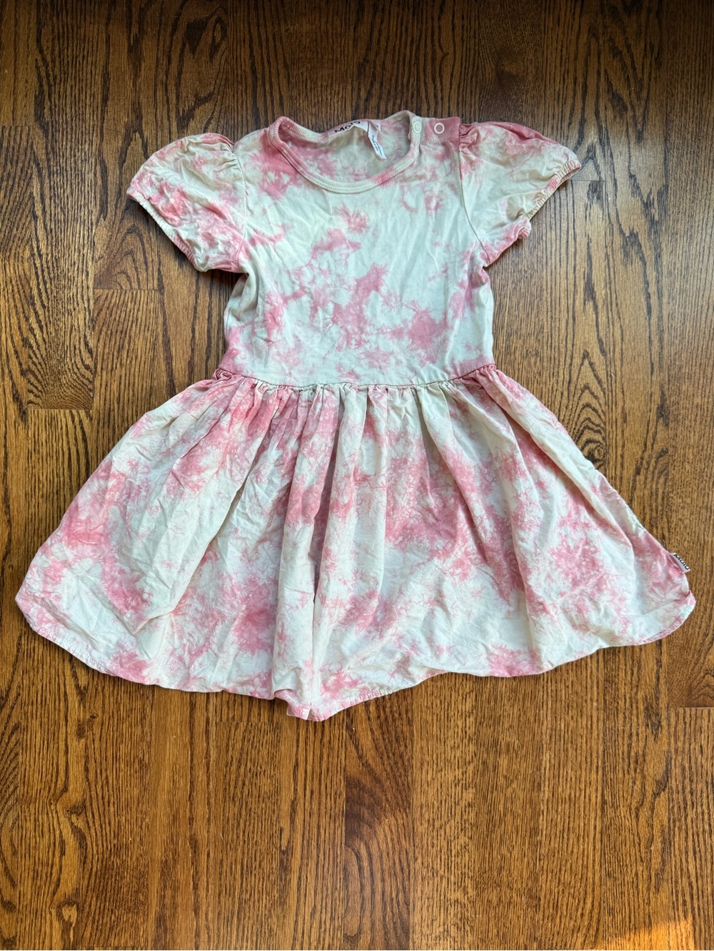 Molo Organic Pink Tie Dye Short Sleeve Dress 3 Years